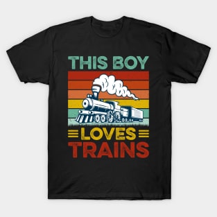 This Boy Loves Trains Gift Train Boys T-Shirt